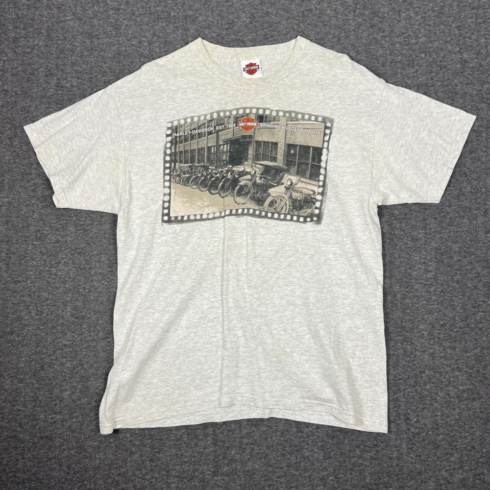 Vintage 2005 Harley Davidson American Freedom Machine T Shirt Men's Large Gray